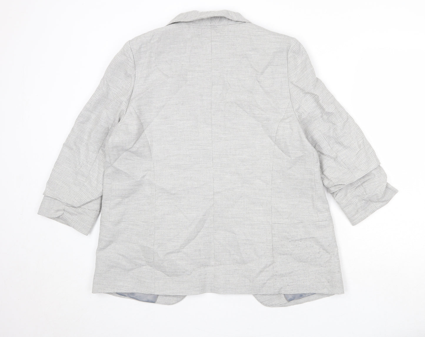 NEXT Womens Grey Geometric Polyester Jacket Blazer Size 16