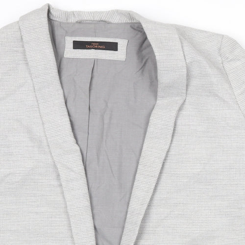 NEXT Womens Grey Geometric Polyester Jacket Blazer Size 16