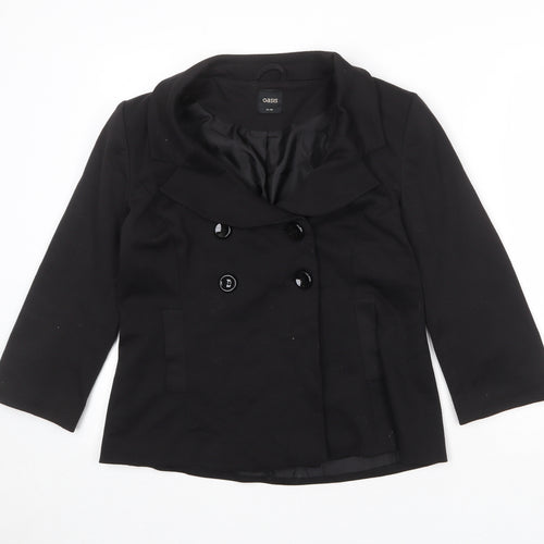 Oasis Womens Black Jacket Size 14 Button
