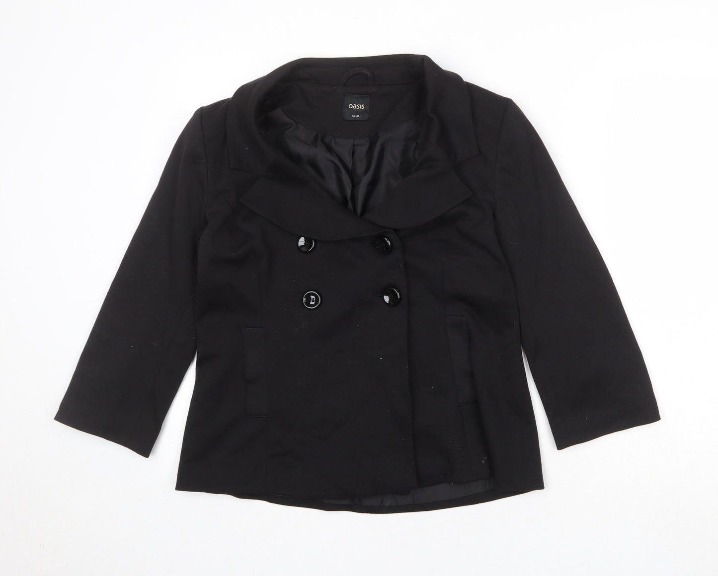 Oasis Womens Black Jacket Size 14 Button