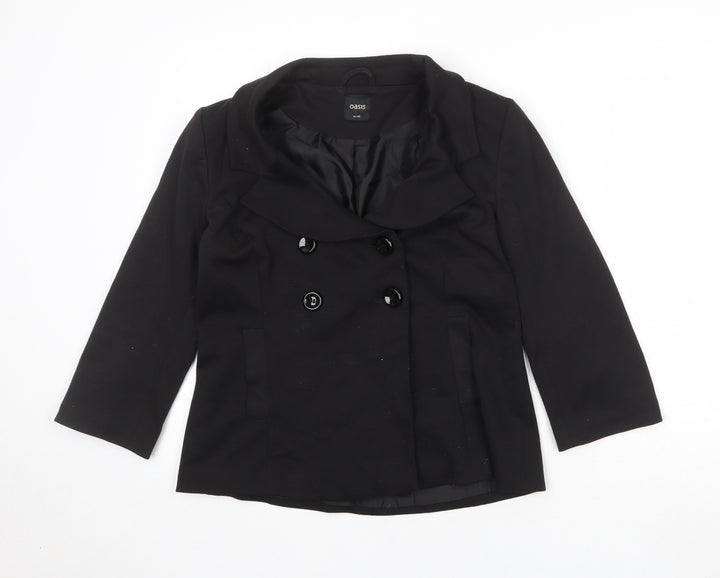 Oasis Womens Black Jacket Size 14 Button