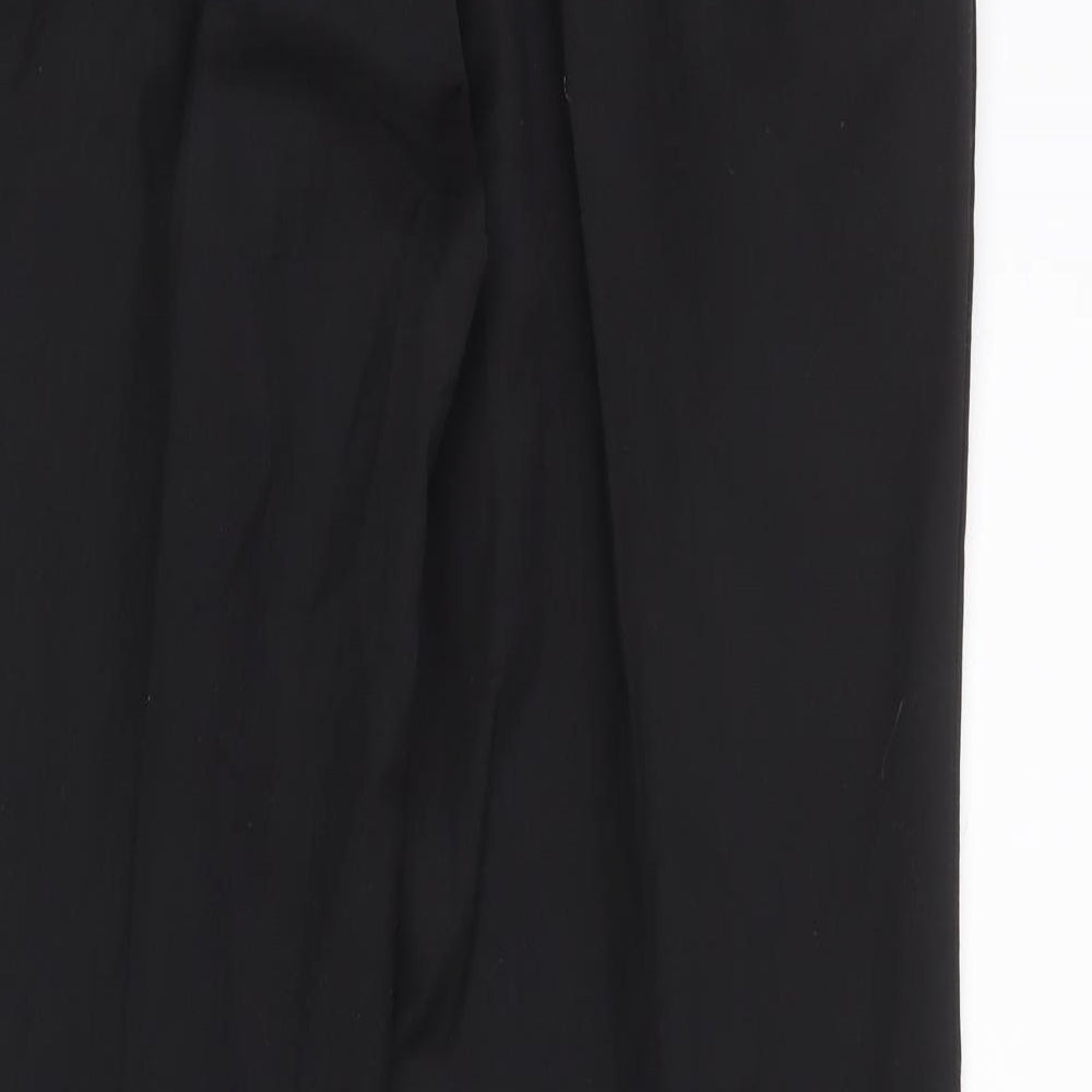 Debenhams Mens Black Polyester Trousers Size 38 in Regular Zip