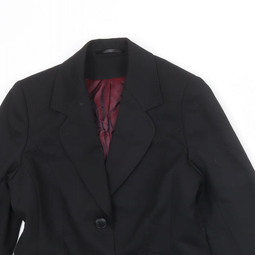 Evolution Womens Black Polyester Jacket Suit Jacket Size 10