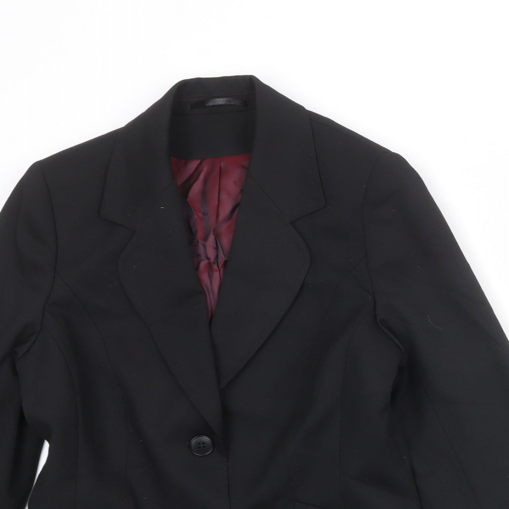 Evolution Womens Black Polyester Jacket Suit Jacket Size 10