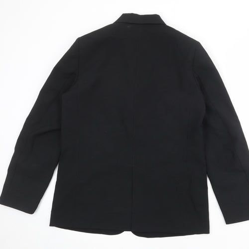 Uniqlo Womens Black Polyester Jacket Suit Jacket Size 10