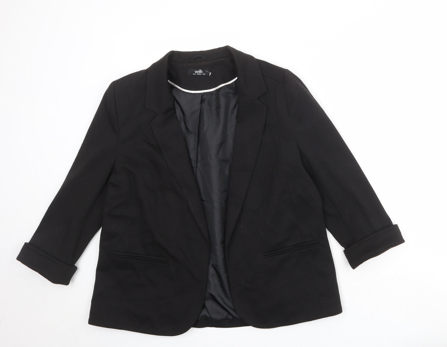 Wallis Womens Black Polyester Jacket Blazer Size 16