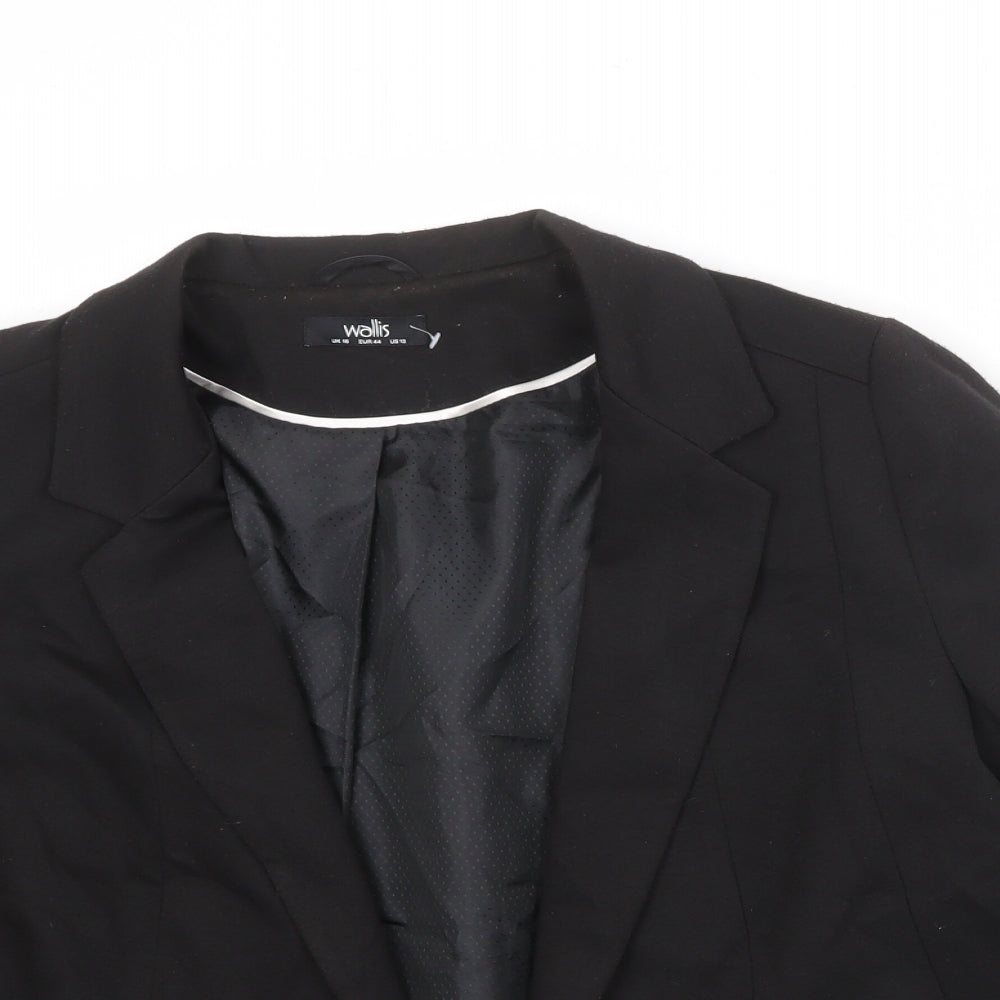 Wallis Womens Black Polyester Jacket Blazer Size 16