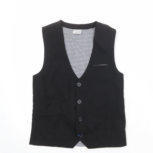 NEXT Boys Black Jacket Waistcoat Size 11 Years Button