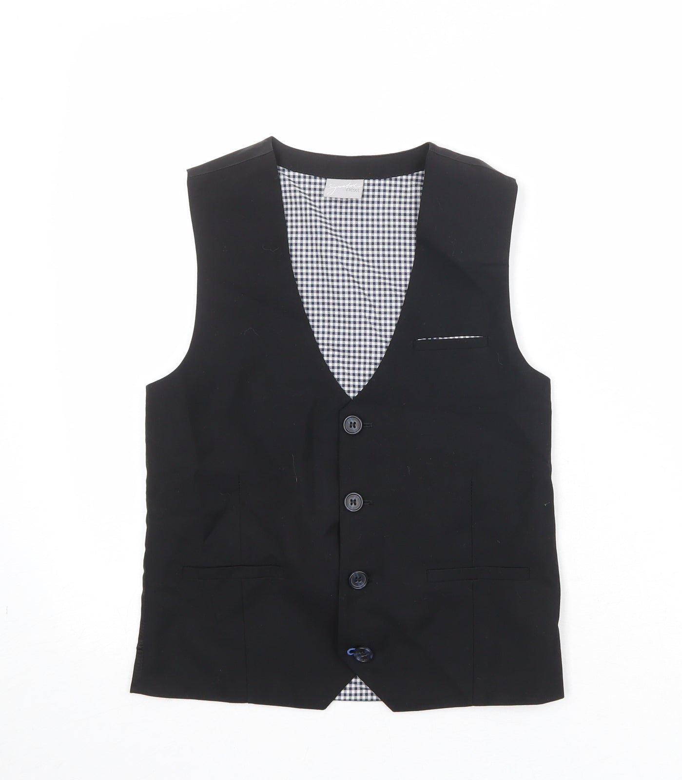 NEXT Boys Black Jacket Waistcoat Size 11 Years Button