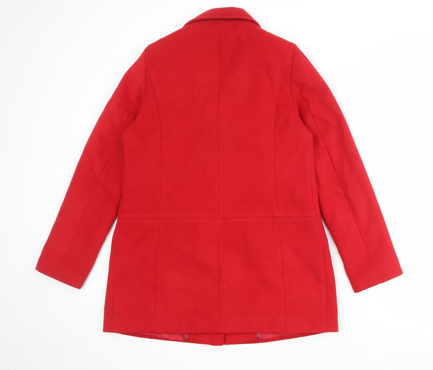 BHS Womens Red Pea Coat Coat Size 10 Button