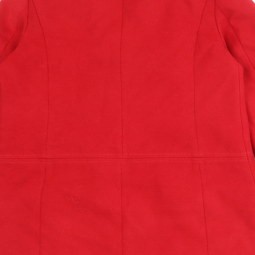 BHS Womens Red Pea Coat Coat Size 10 Button