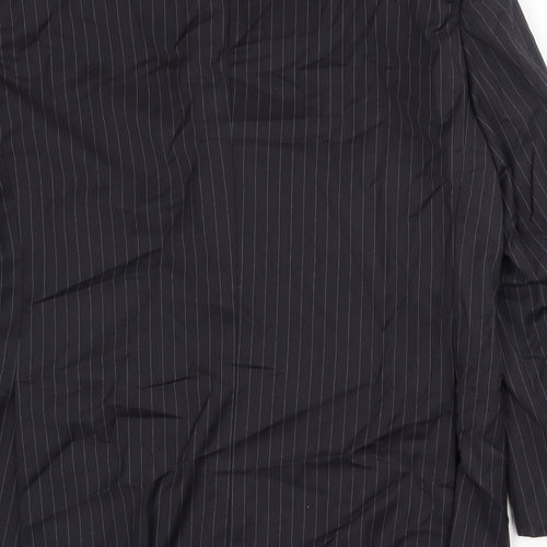 NEXT Mens Black Striped Wool Jacket Suit Jacket Size 46 Regular
