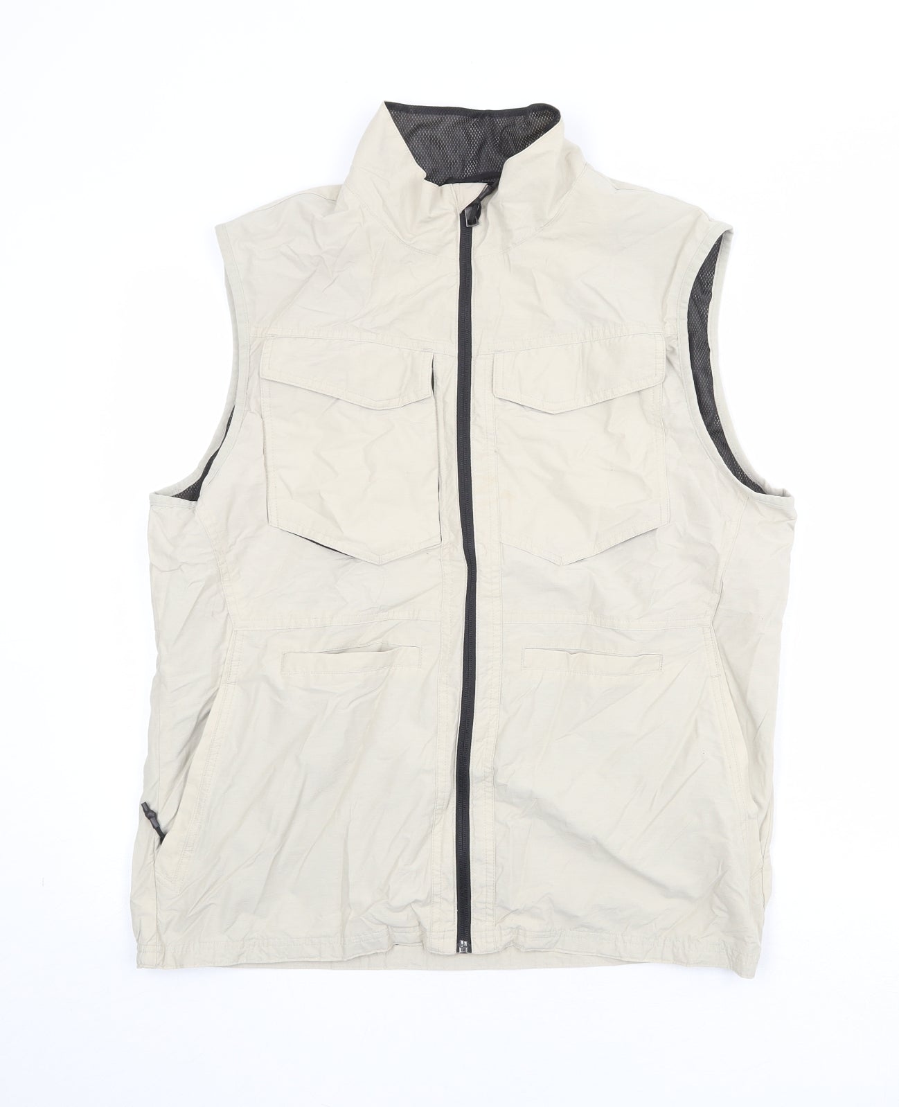 Marks and Spencer Mens Beige Gilet Jacket Size L Zip