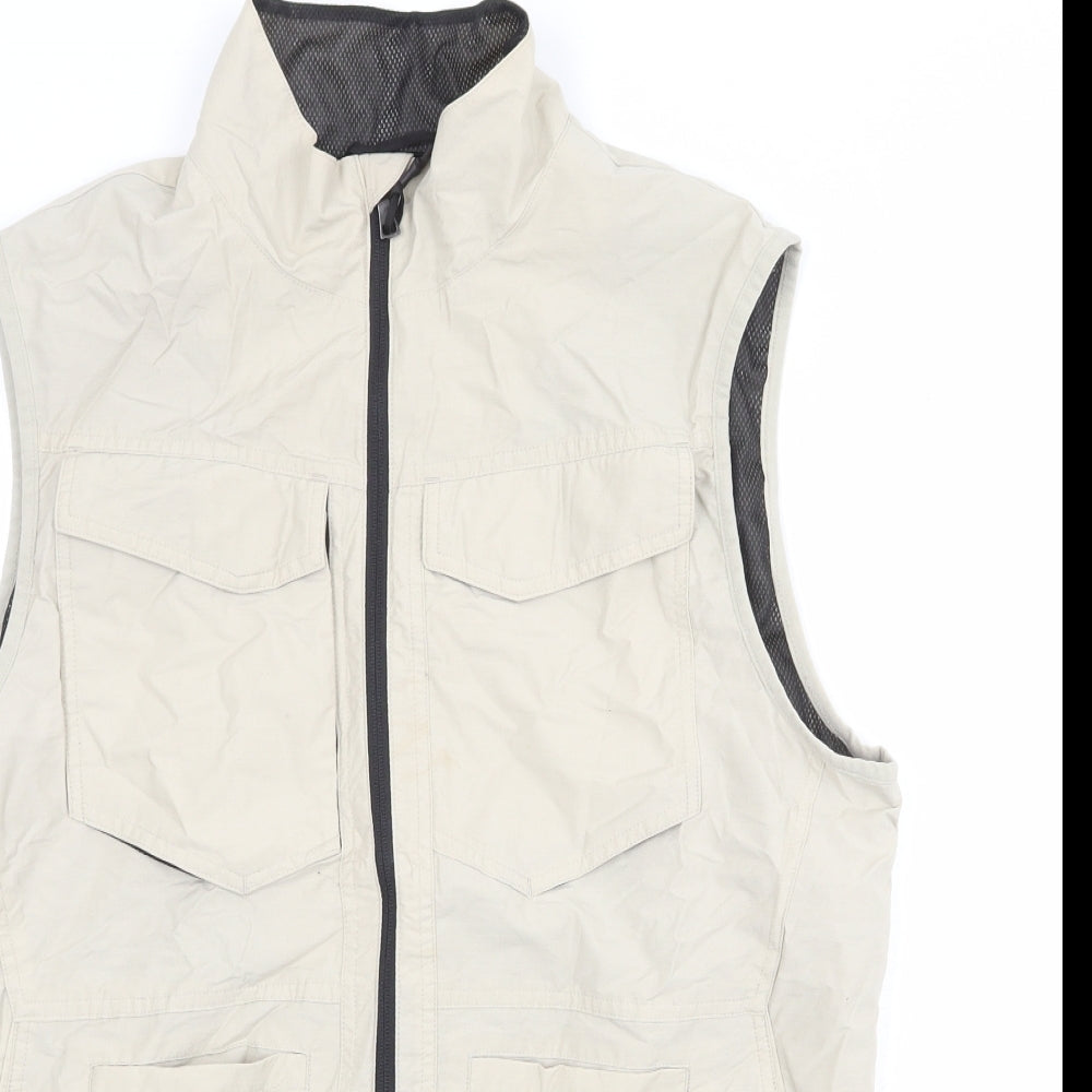 Marks and Spencer Mens Beige Gilet Jacket Size L Zip