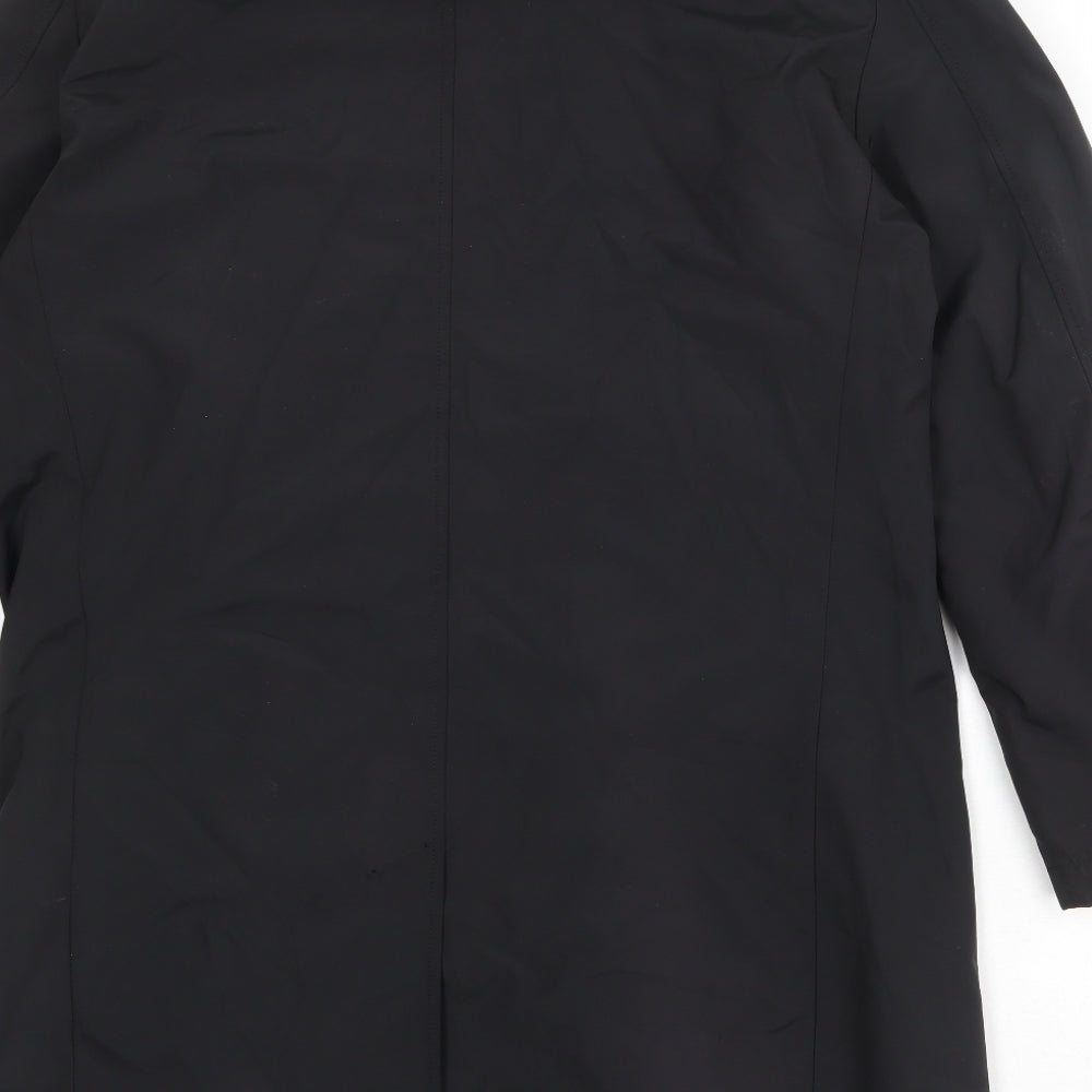 Marks and Spencer Mens Black Overcoat Coat Size M Button