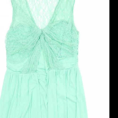 Coast Womens Green Polyester Fit & Flare Size 14 V-Neck Pullover - Lace Top
