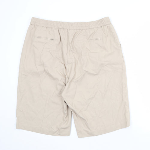 Topman Mens Beige Polyester Sweat Shorts Size 38 in Regular Zip