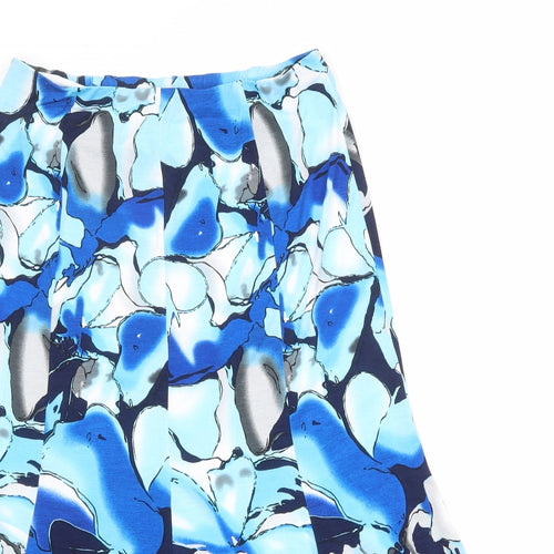 Saloos Womens Blue Geometric Polyester Swing Skirt Size 12