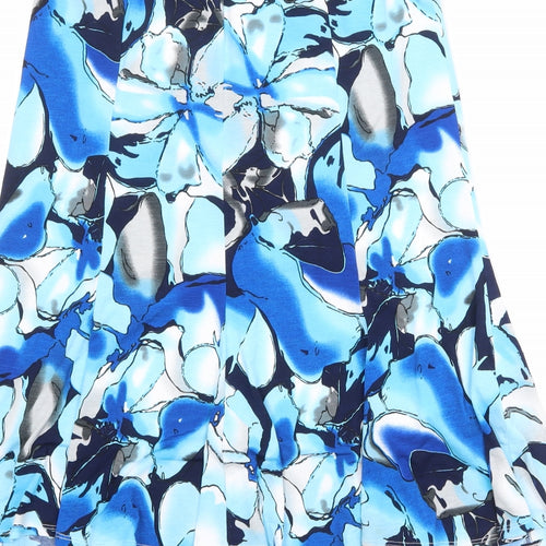 Saloos Womens Blue Geometric Polyester Swing Skirt Size 12