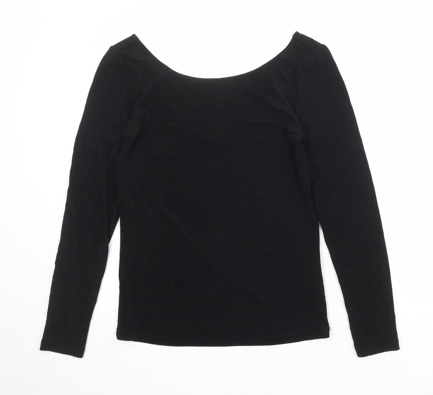 Soaked Womens Black Polyester Basic T-Shirt Size XL Round Neck