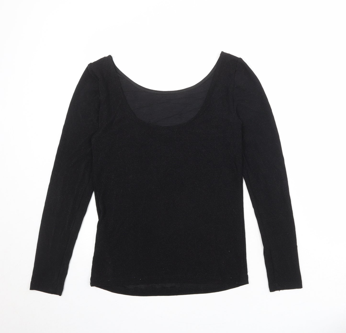 Soaked Womens Black Polyester Basic T-Shirt Size XL Round Neck