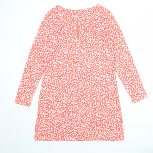 Marylin & John Womens Pink Animal Print Polyester A-Line Size M Boat Neck Pullover - Leopard Print
