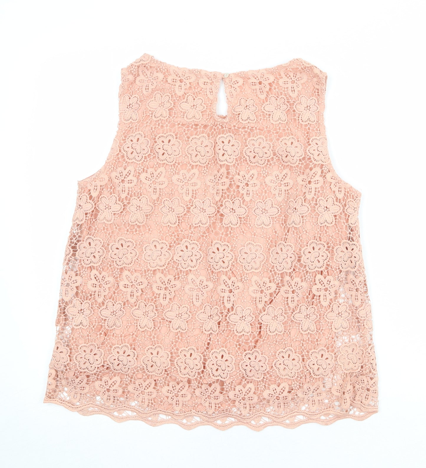 Monsoon Womens Pink Polyester Basic Tank Size 14 Round Neck