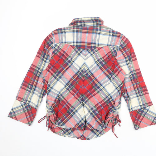 NEXT Womens Multicoloured Geometric 100% Cotton Basic Button-Up Size 14 Collared