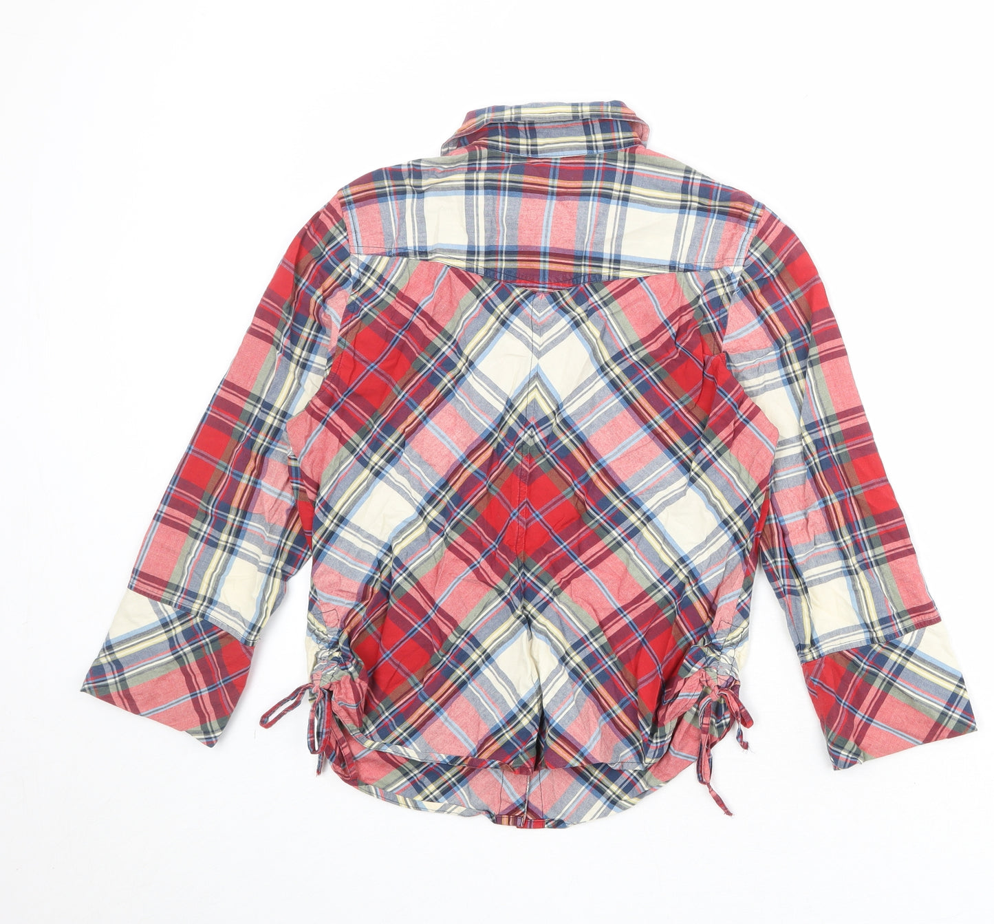 NEXT Womens Multicoloured Geometric 100% Cotton Basic Button-Up Size 14 Collared