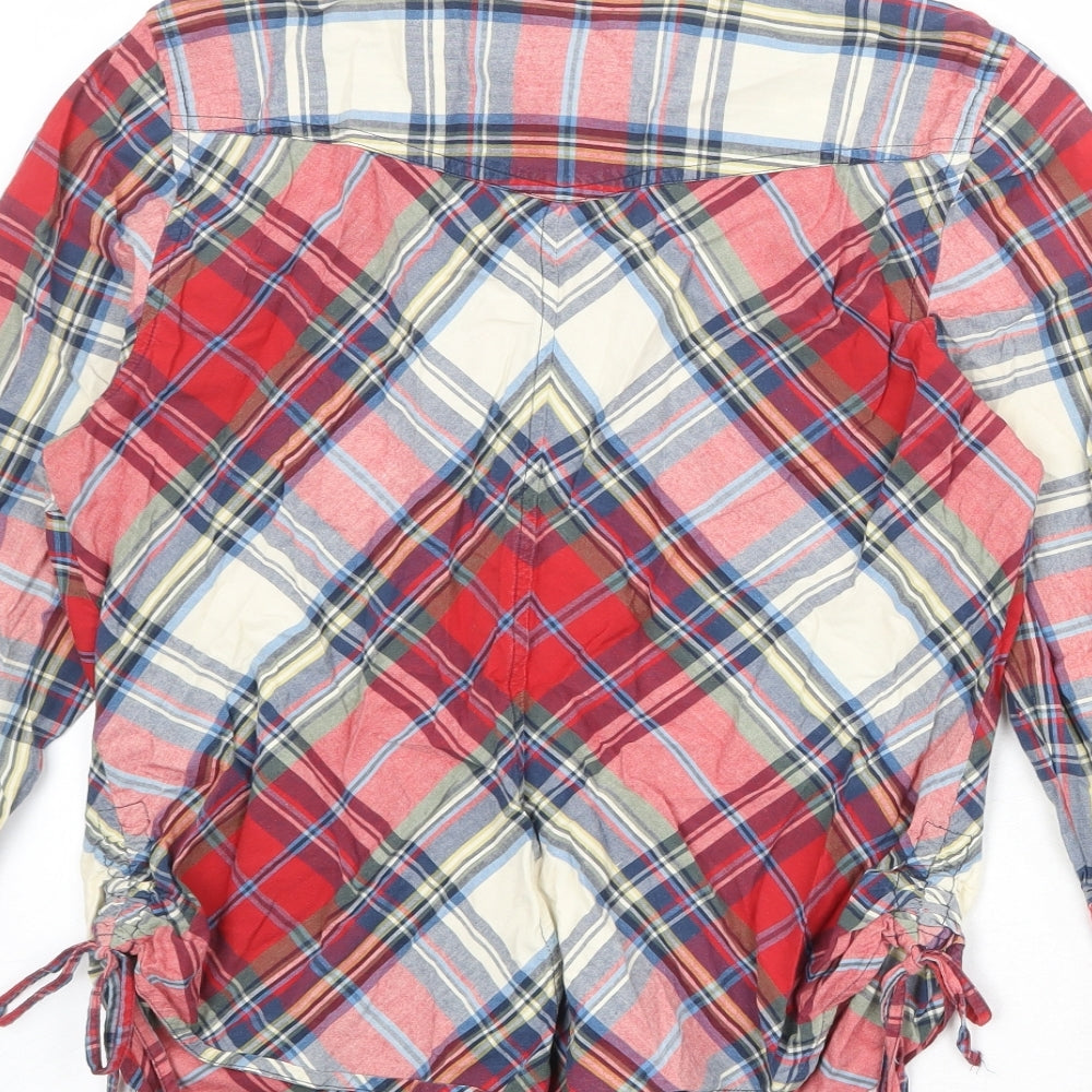 NEXT Womens Multicoloured Geometric 100% Cotton Basic Button-Up Size 14 Collared