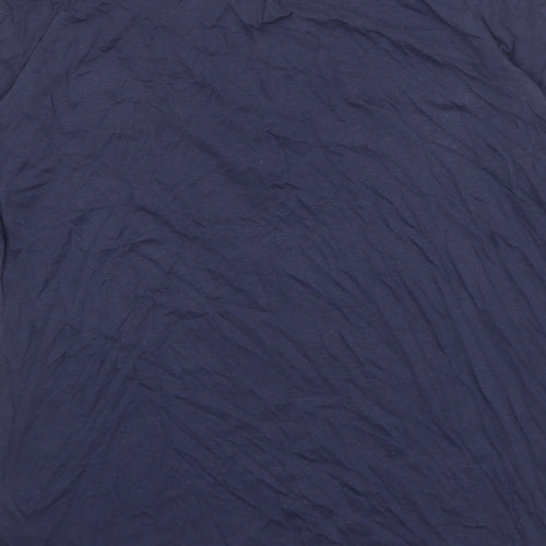 New Look Womens Blue Cotton Basic Blouse Size 14 V-Neck