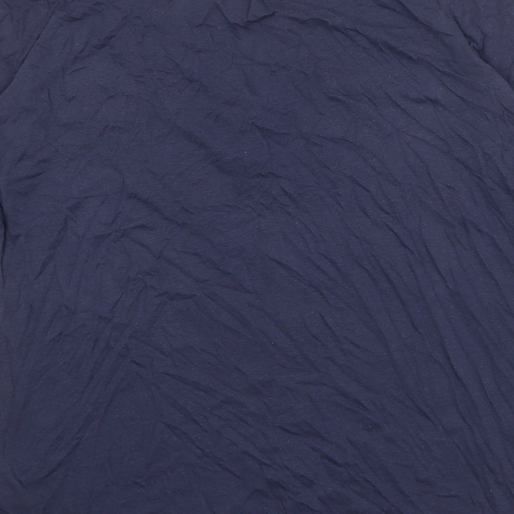 New Look Womens Blue Cotton Basic Blouse Size 14 V-Neck