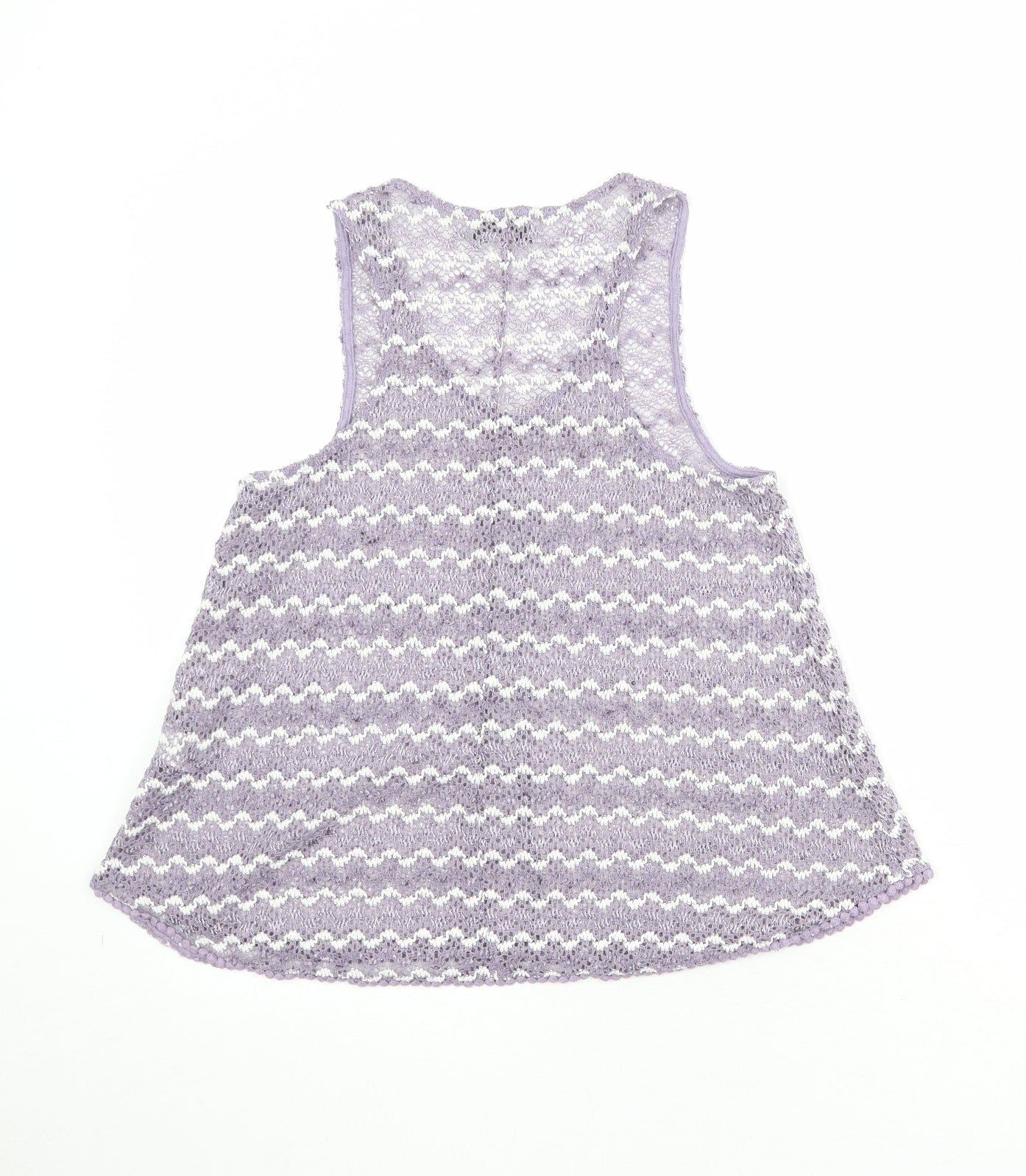 NEXT Womens Purple Geometric Polyester Basic Tank Size 8 Scoop Neck