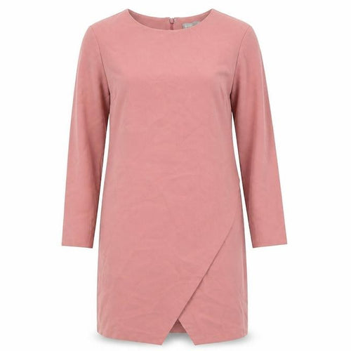 ASOS Womens Pink Polyester Sheath Size 12 Boat Neck Zip - Wrap Front Detail