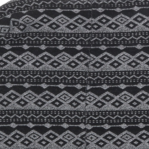 NEXT Womens Black Round Neck Geometric Polyester Pullover Jumper Size 8