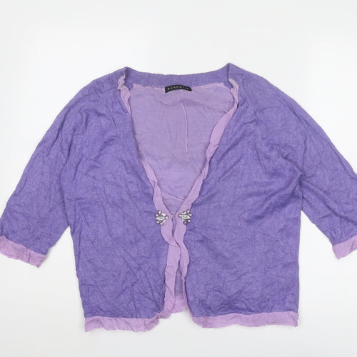 Mandolin Womens Purple V-Neck Viscose Cardigan Jumper Size 14