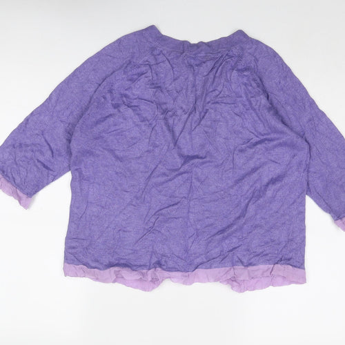 Mandolin Womens Purple V-Neck Viscose Cardigan Jumper Size 14
