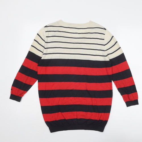 REDGREEN Mens Multicoloured Round Neck Striped Cotton Pullover Jumper Size S Long Sleeve