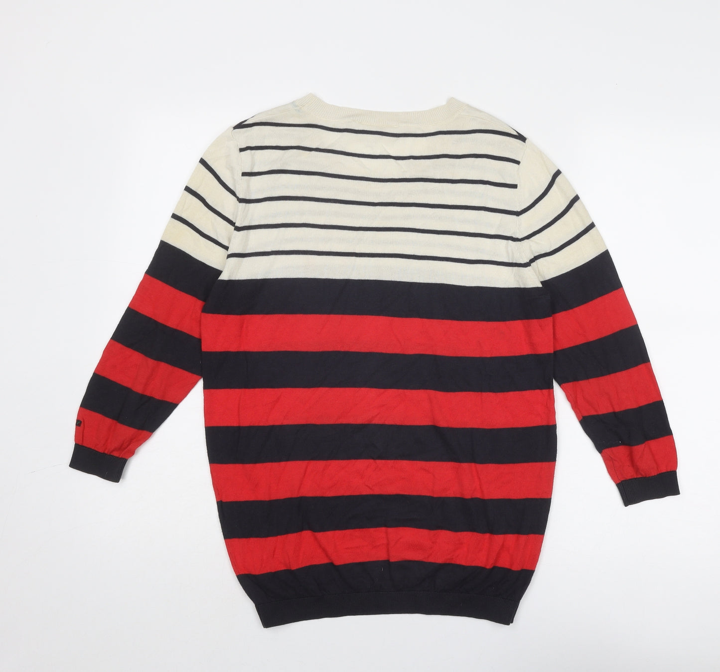 REDGREEN Mens Multicoloured Round Neck Striped Cotton Pullover Jumper Size S Long Sleeve