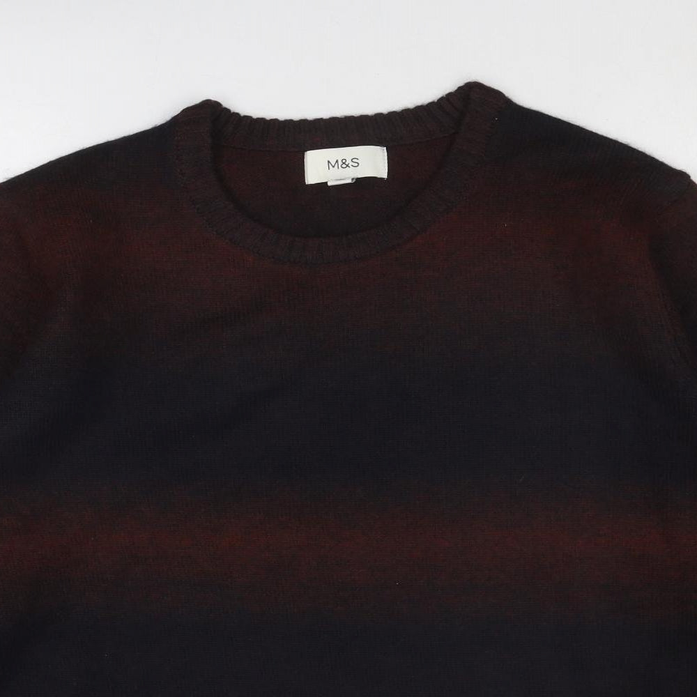Marks and Spencer Mens Multicoloured Round Neck Polyester Pullover Jumper Size XL Long Sleeve