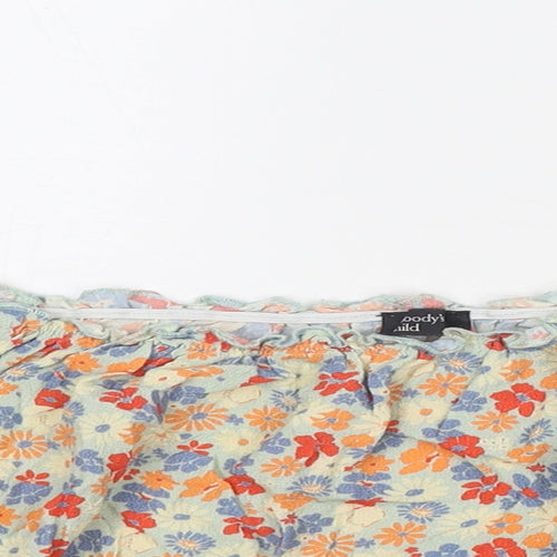 Nobody's Child Womens Multicoloured Floral Viscose Cropped Blouse Size 12 Off the Shoulder