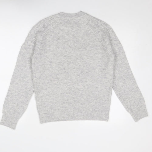 Marks and Spencer Womens Grey Crew Neck Acrylic Pullover Jumper Size S