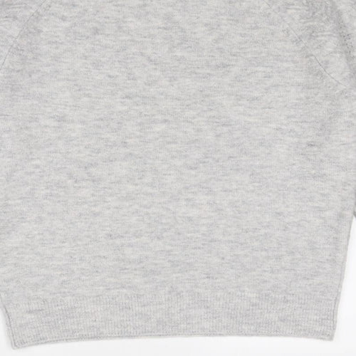 Marks and Spencer Womens Grey Crew Neck Acrylic Pullover Jumper Size S