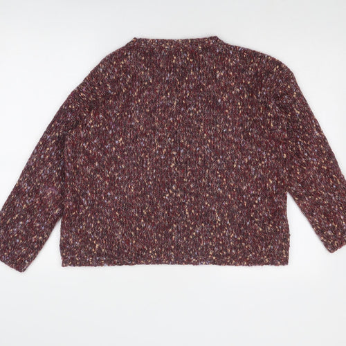 Indigo Womens Red Round Neck Acrylic Pullover Jumper Size 14 - Flecked