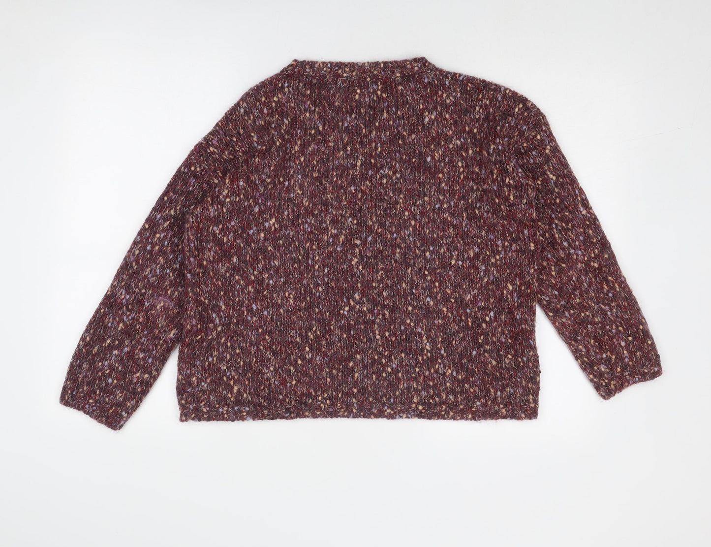 Indigo Womens Red Round Neck Acrylic Pullover Jumper Size 14 - Flecked