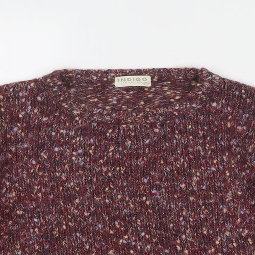 Indigo Womens Red Round Neck Acrylic Pullover Jumper Size 14 - Flecked