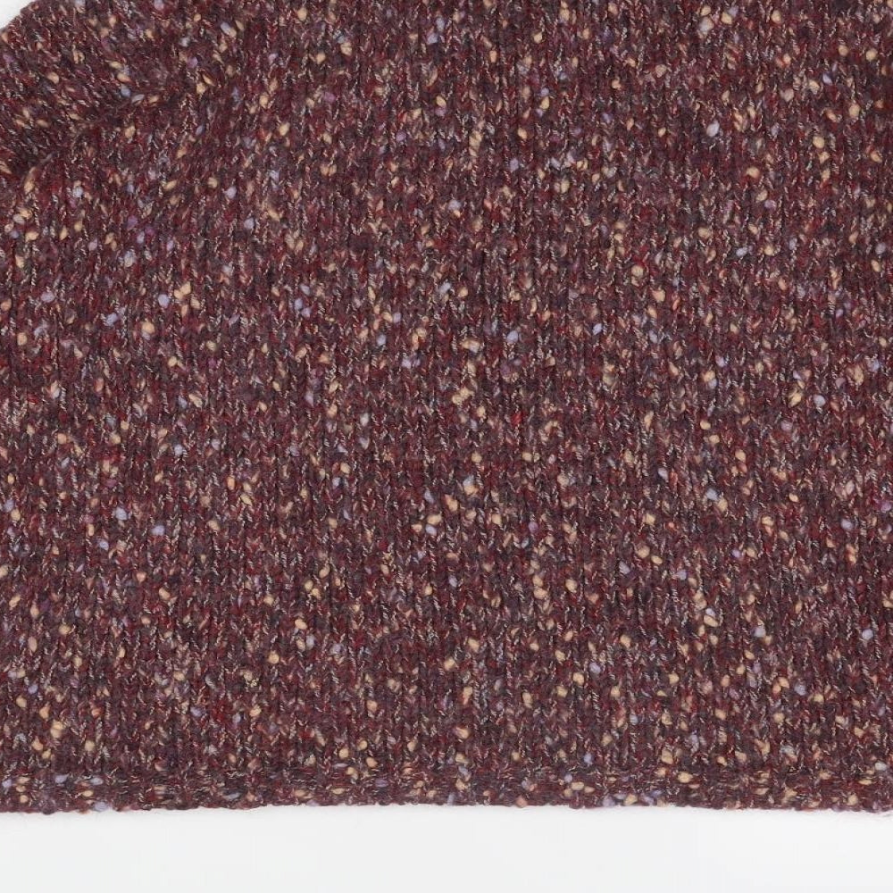 Indigo Womens Red Round Neck Acrylic Pullover Jumper Size 14 - Flecked