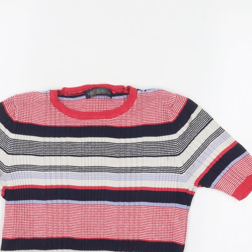 Marks and Spencer Womens Multicoloured Round Neck Striped Viscose Pullover Jumper Size 10