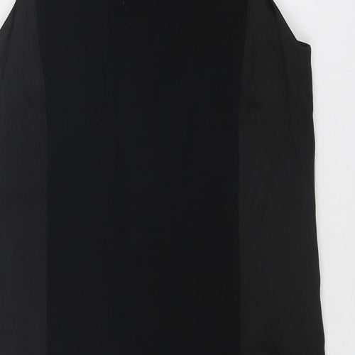 French Connection Womens Black Acetate Shift Size 8 Boat Neck Zip