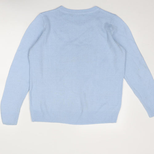 EWM Womens Blue Round Neck Acrylic Pullover Jumper Size 14 - Polar Bear Size 14-16